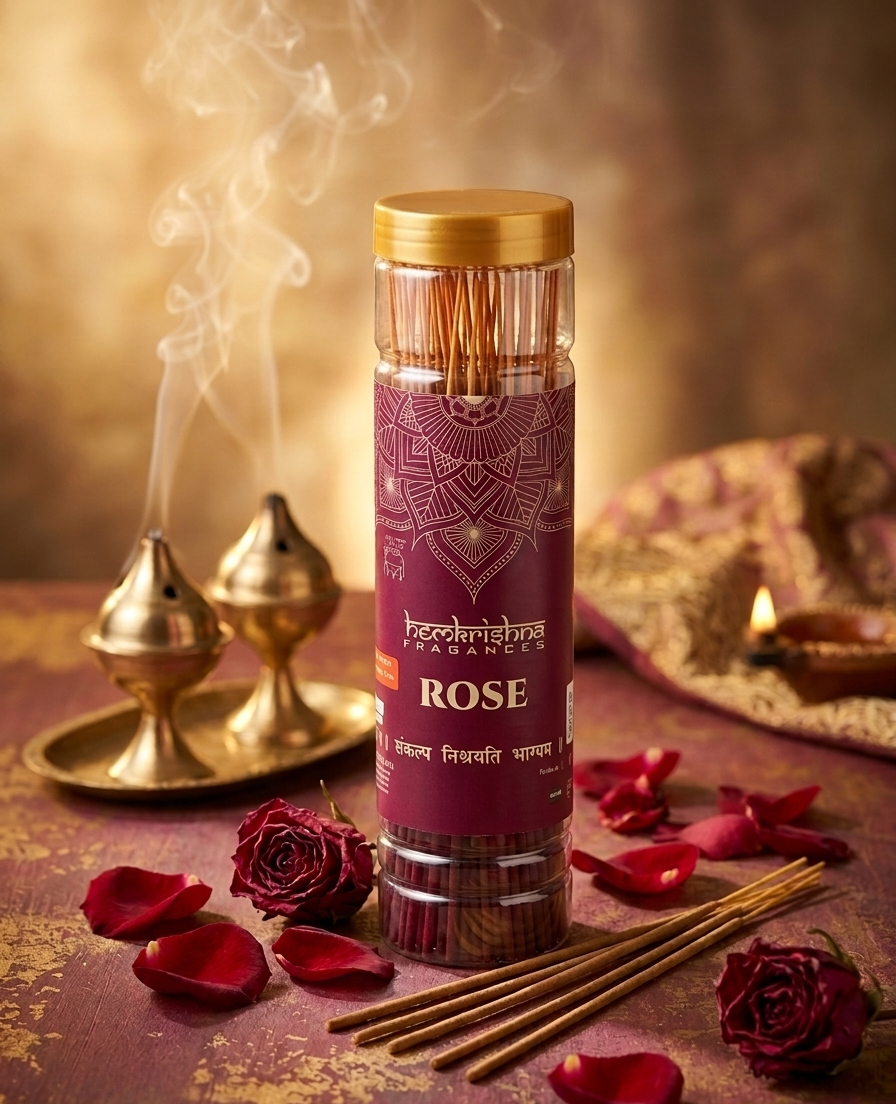 Rose incense stick (ગુલાબ અગરબત્તી)